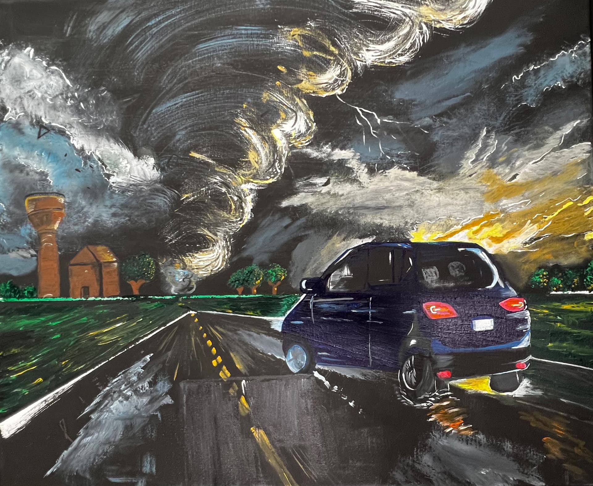 Chasing the Storm, painting by a student