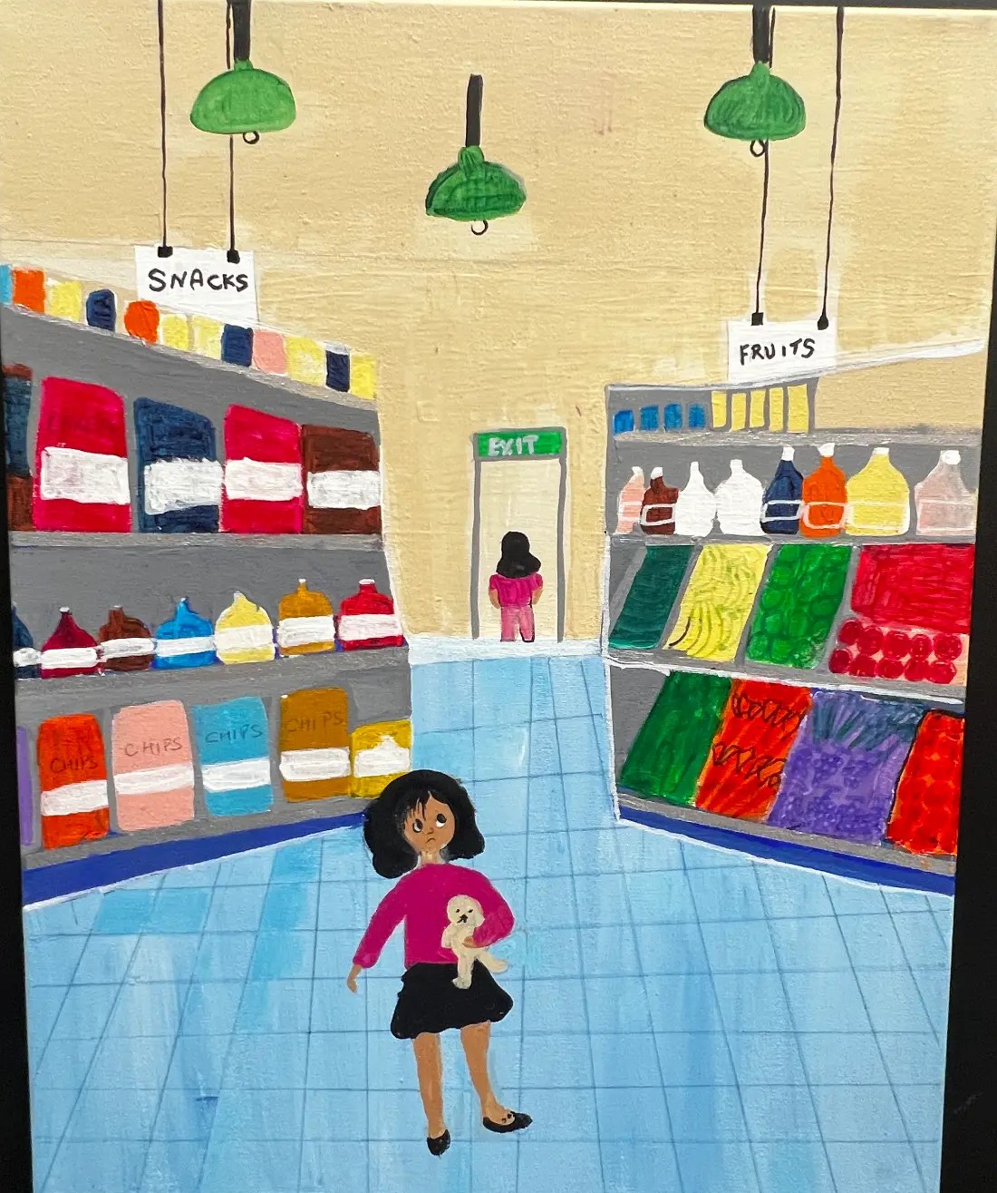 Lost in the Supermarket, painting by a student, age 5